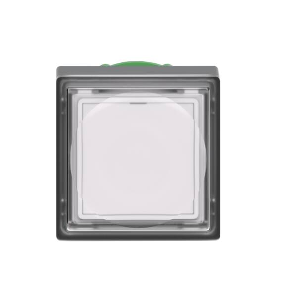 Head for illuminated push button, Harmony XB5, plastic, white square flush, 22mm, universal LED, for insertion of legend - Schneider Electric - ZB5CW313