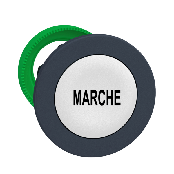 FLUSH MOUNTED WHITE FLUSH CAPS PUSHBUTTON HEAD BLACK MARKED MARCHE - Schneider Electric - ZB5FA142