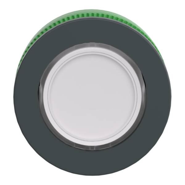 Head for illuminated push button, Harmony XB5, antimicrobial, plastic, white flush mounted, 30mm, universal LED, - Schneider Electric - ZB5FA18
