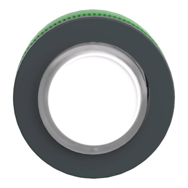 Head for illuminated push button, Harmony XB5, plastic, white projecting, 30mm, universal LED, push-push, unmarked - Schneider Electric - ZB5FH13