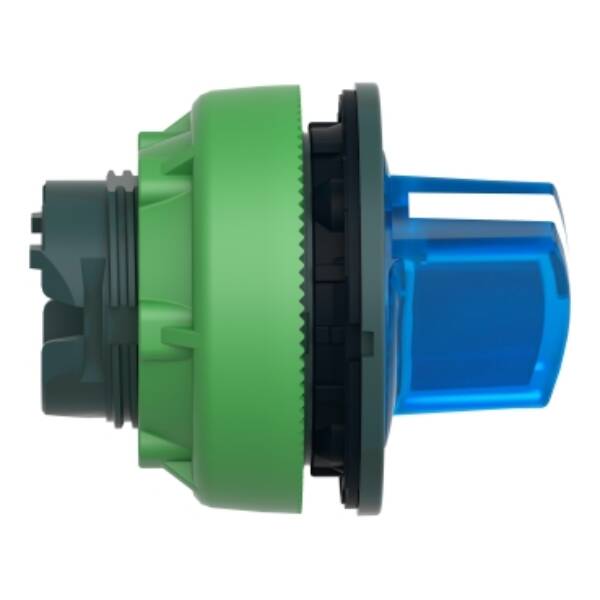 Head for illuminated selector switch, Harmony XB5, plastic, blue handle, universal LED, 2 positions, stay put - Schneider Electric - ZB5FK1263