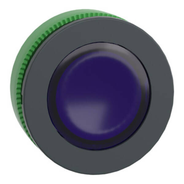 Head for illuminated push button, Harmony XB5,  plastic, blue, 30mm, universal LED, plain lens - Schneider Electric - ZB5FW363