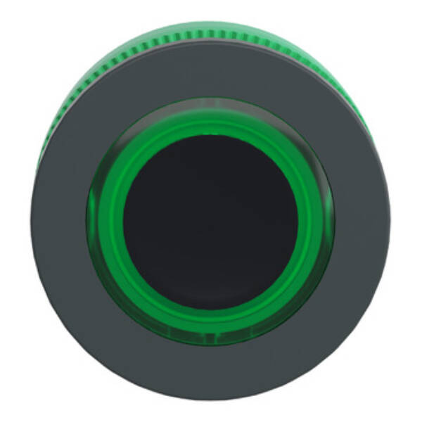 Head for illuminated push button, Harmony XB5, plastic, green flush mounted, 30mm, universal LED, illuminated ring - Schneider Electric - ZB5FW933