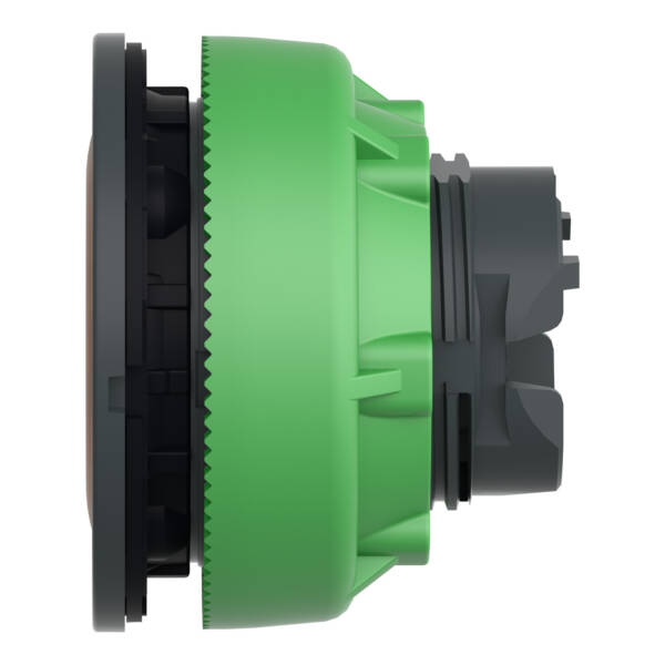 Head for illuminated push button, Harmony XB5, plastic, orange flush mounted, 30mm, universal LED, illuminated ring - Schneider Electric - ZB5FW953