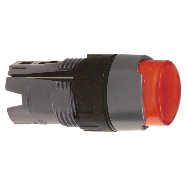 red projecting illuminated pushbutton head Ø16 spring return 12...24V - Schneider Electric - ZB6AE4