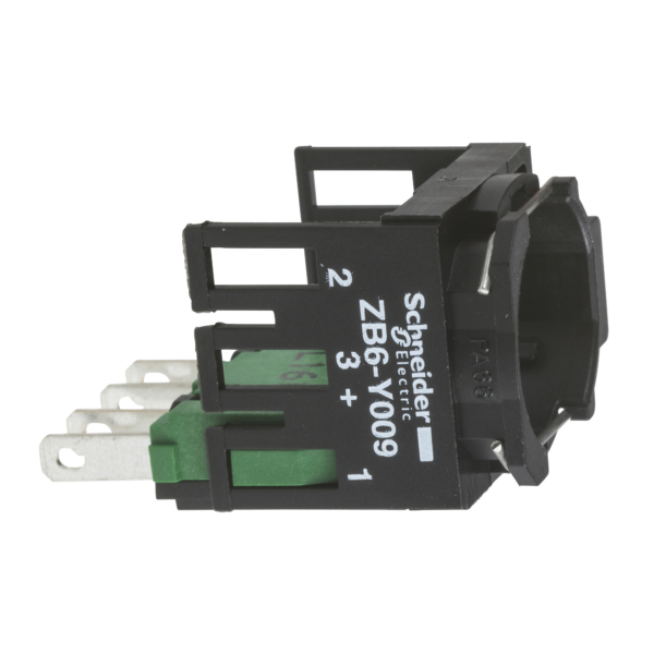 single contact block with body/fixing collar 2NO faston connector - Schneider Electric - ZB6Z3B