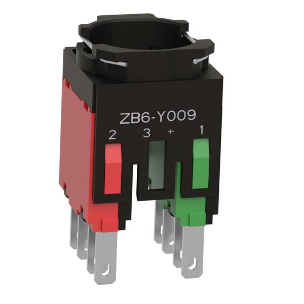 single contact block with body/fixing collar 1NO+1NC faston connector - Schneider Electric - ZB6Z5B