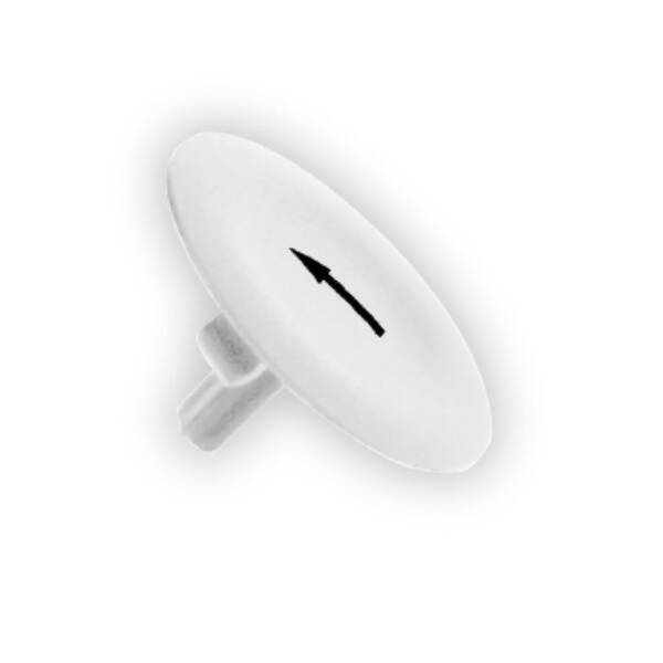 white cap marked arrow for circular pushbutton Ø22 - Schneider Electric - ZBA334