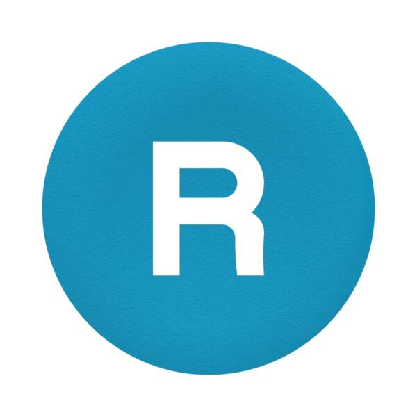 blue cap marked R for circular pushbutton Ø22 - Schneider Electric - ZBA639