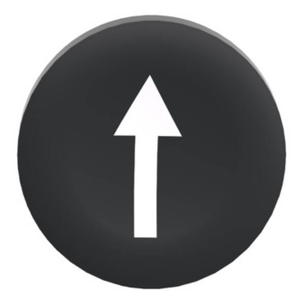 black plain cap up arrow for flush mounted push button - Schneider Electric - ZBAF335