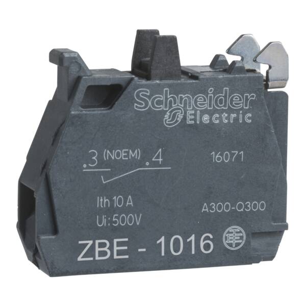 single contact block for head Ø22 1NO gold flashed screw clamp terminal - Schneider Electric - ZBE1016