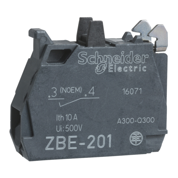 single contact block for head Ø22 1NO gold flashed screw clamp terminal - Schneider Electric - ZBE1016P