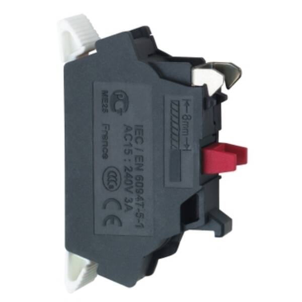 Harmony XB4, Single contact block, silver alloy, spring clamp terminal,1 NC - Schneider Electric - ZBE1025