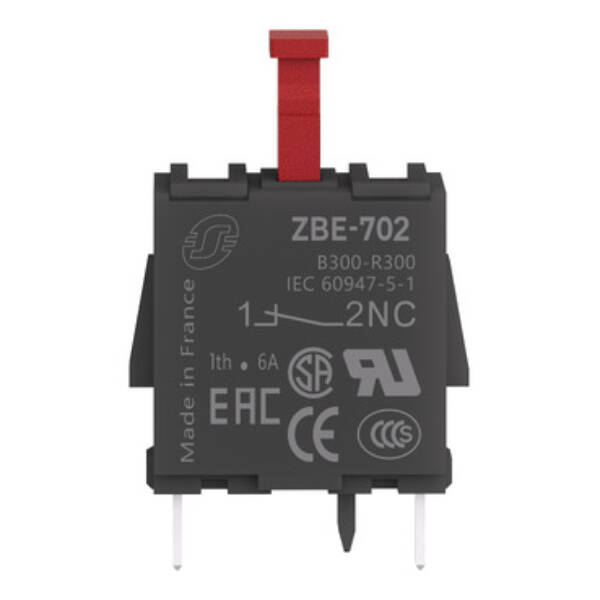 Harmony XB4, Single contact block, silver alloy, pins for printed circuit board, 1 NC - Schneider Electric - ZBE702
