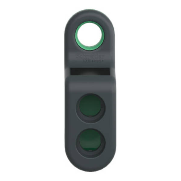 Harmony XB5R, Empty handy box for mobile use, plastic, green, 2 cut-outs - Schneider Electric - ZBRM22