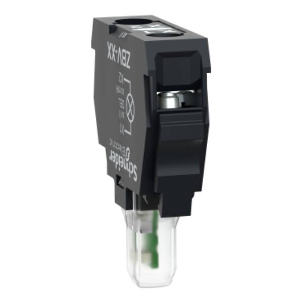 Light block, Harmony XB4 XB5, white, for head 22mm, universal LED, screw clamp terminals, 12V AC DC - Schneider Electric - ZBVJ1