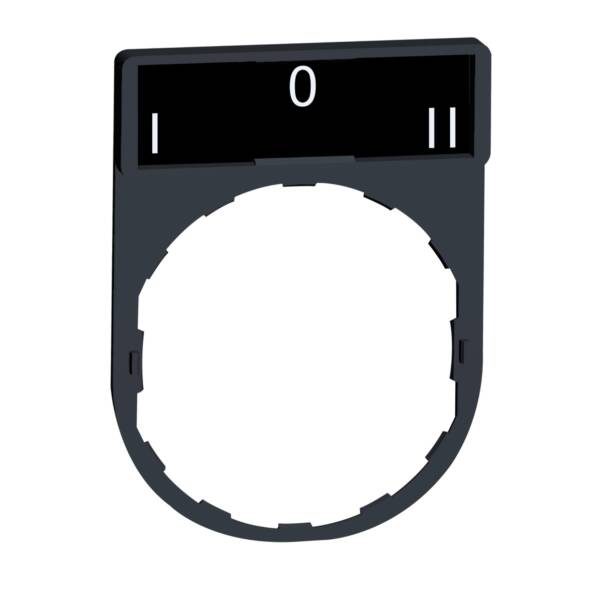 legend holder 30 x 40 mm with legend 8 x 27 mm with marking I-O-II - Schneider Electric - ZBY2186