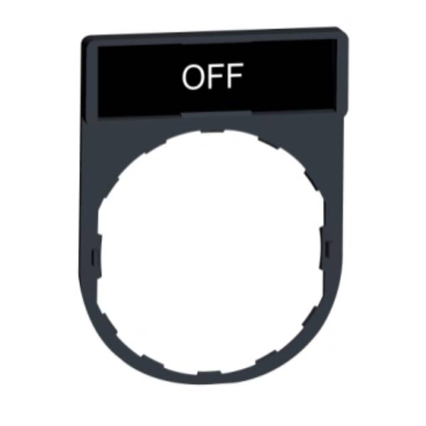 Legend holder 30 x 40 mm, plastic, with legend 8 x 27 mm, marked OFF - Schneider Electric - ZBY2312