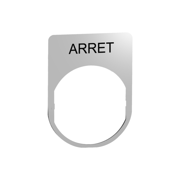 legend plate metal with arret marking - Schneider Electric - ZBYM2104