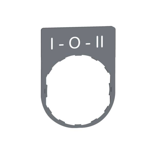 legend plate with i-o-ii marking color plated grey - Schneider Electric - ZBYP2186C0