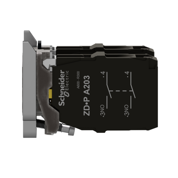 contact block with body/fixing collar for 4-direction joystick controller - Schneider Electric - ZD4PA203