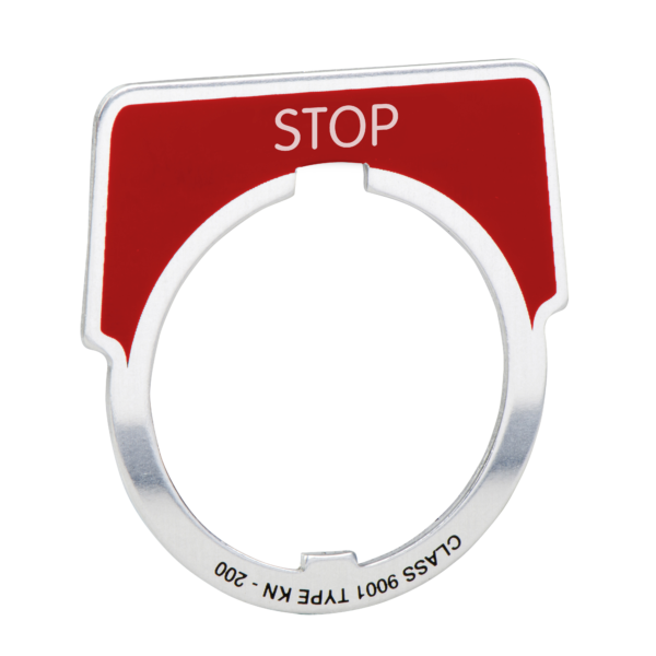 30MM LEGEND PLATE - STOP RED - Square D - 9001KN202