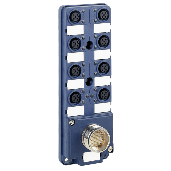 IP67 passive splitter box - M23 connector - with 8 channels M12 connector - Led - Telemecanique - ABE9C1281C23