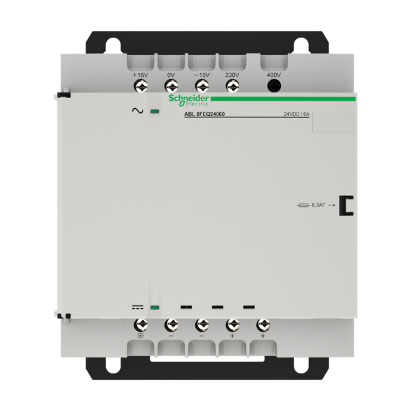 rectified and filtered power supply - 1 or 2-phase - 400 V AC - 24 V - 6 A - Telemecanique - ABL8FEQ24060