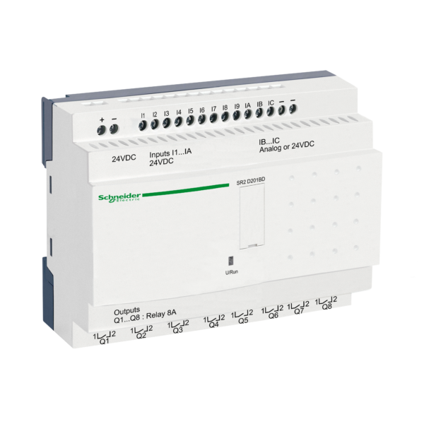 compact smart relay Zelio Logic - 20 I O - 24 V DC - no clock - no display - Telemecanique - SR2D201BD