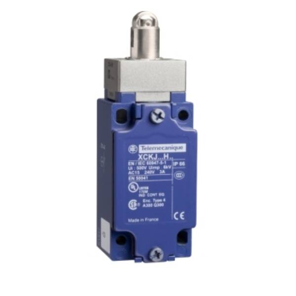 Limit switch, Limit switches XC Standard, XCKJ, steel roller plunger, 1NC+1 NO, snap action, 1/2NPT - Telemecanique Sensors - XCKJ162H7