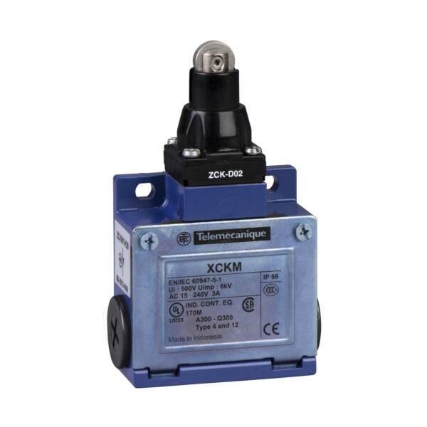 limit switch XCKM - steel roller plunger - 1NC+1NO - snap action - M20 - Telemecanique Sensors - XCKM102H29