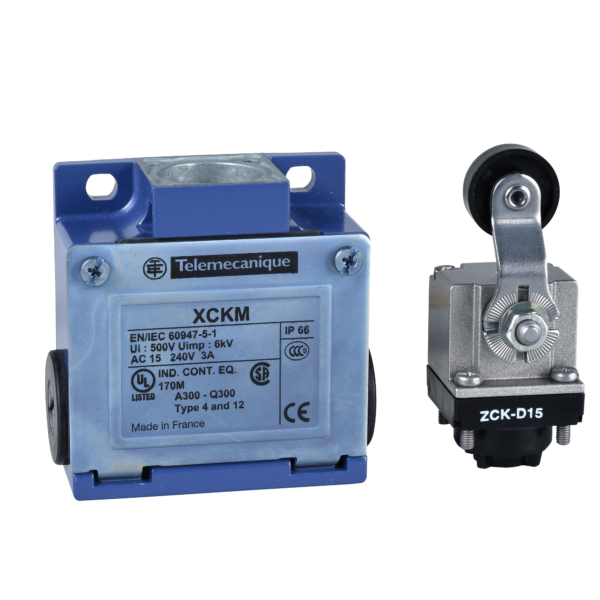 limit switch XCKM - thermoplastic roller lever - 1NC+1NO - snap action - M20 - Telemecanique Sensors - XCKM115H29