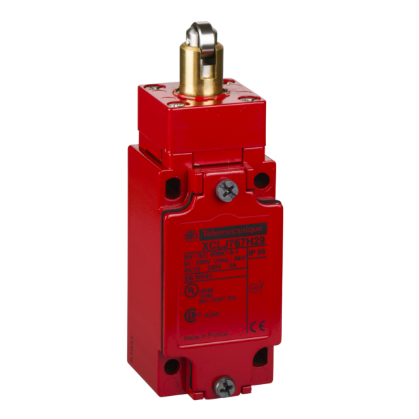 LIMIT SWITCH XCLJ - red body steel - roller plunger- NC and NC snap contacts - Telemecanique Sensors - XCLJ167