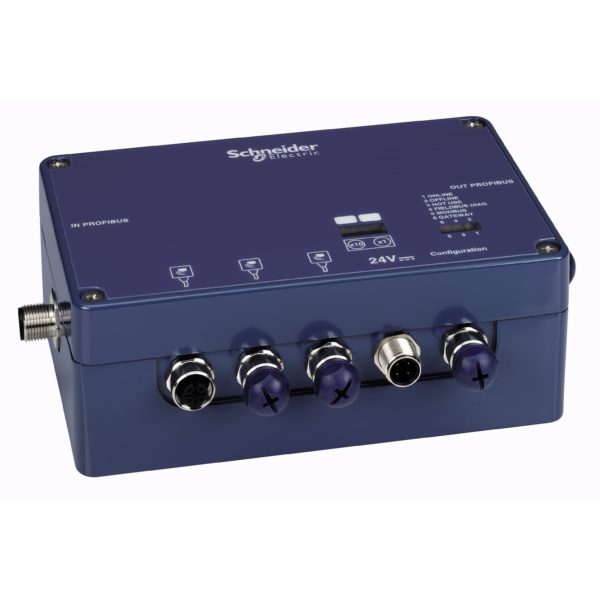 Connection box Profibus DP - 3 channels for XGCS smart antennas - Telemecanique Sensors - XGSZ33PDP