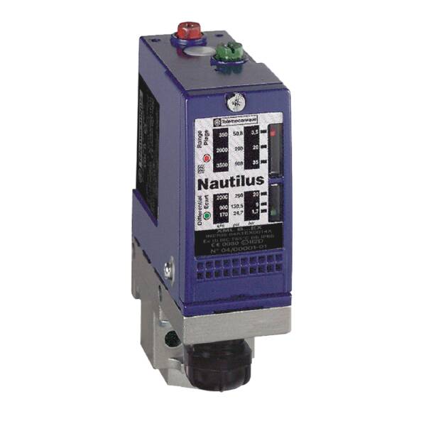 pressure switch XMLB - 20 bar - adjustable scale 2 thresholds - 1 C/O - Telemecanique Sensors - XMLB020A2S12EX