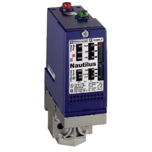 pressure switch XMLB 35 bar - adjustable scale 2 thresholds - 1 C/O - Telemecanique Sensors - XMLB035A2S11