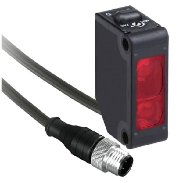 photo-electric sensor - XUM - reflex - Sn 2m - 12..24VDC - M12 - cable 0.3m - Telemecanique Sensors - XUMTAPCNL03M12