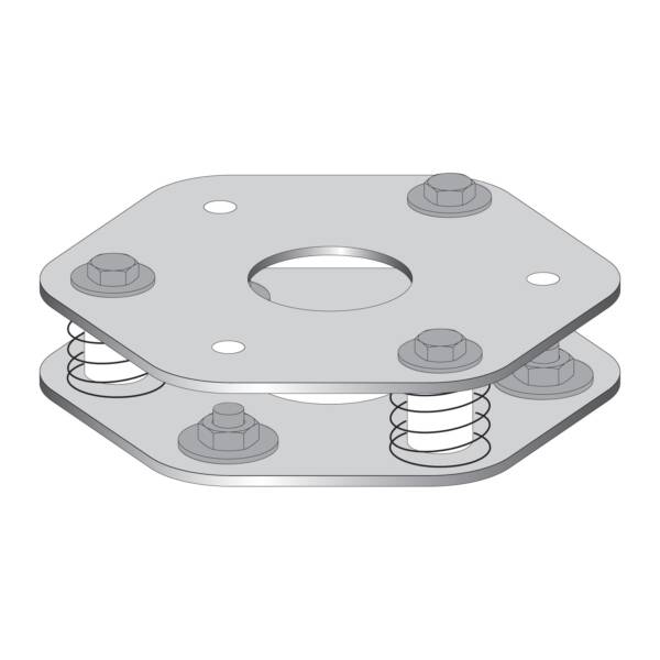 Column Double fixing base with springs and adjustment screws for positioning - Telemecanique Sensors - XUSZFB2