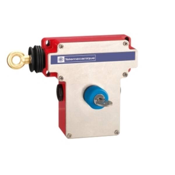 e-stop rope pull switch XY2CE - LH side -2NC - key-release pushbutton - Telemecanique Sensors - XY2CE2A470