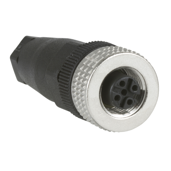 female, M12, 4-pin, straight connector - cable gland Pg 7 - Telemecanique Sensors - XZCC12FDM40B