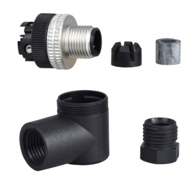 male, M12, 4-pin, elbowed connector - cable gland Pg 7 - Telemecanique Sensors - XZCC12MCM40B