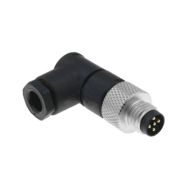 male, M12, 5-pin, elbowed connector - cable gland Pg 7 - Telemecanique Sensors - XZCC12MCM50B