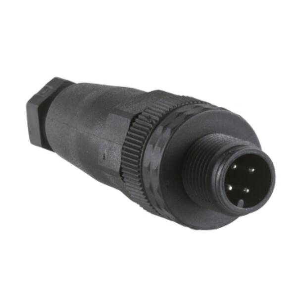 male, M12, 4-pin, straight connector - cable gland Pg 7 - Telemecanique Sensors - XZCC12MDP40B