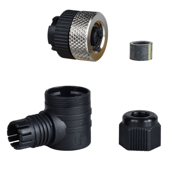 female, 1/2 20UNF, 3-pin, elbowed connector - cable gland Pg 7 - Telemecanique Sensors - XZCC20FCM30B