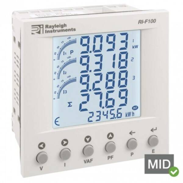 RI-F100 Series Three Phase Multifunction Energy Meter - MID Certified