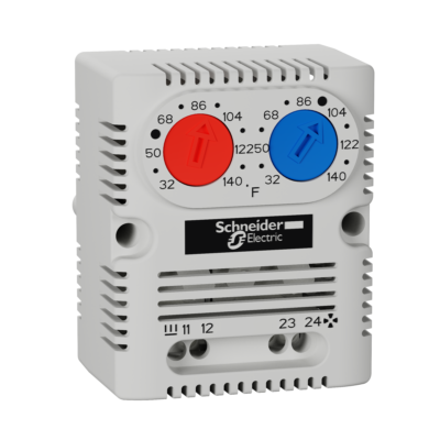 ClimaSys CC - double thermostat 250V - range of temperature 0…60°C - 1NO/NC - °F - Schneider Electric - NSYCCOTHDF