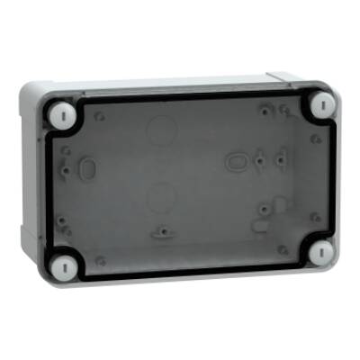 ABS box IP66 IK07 RAL7035 Int.H175W105D80 Ext.H191W121D87 Transp.cover H20 - Schneider Electric - NSYTBS19128T