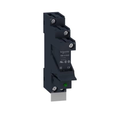 Harmony, Interface plug-in relay pre-assembled, 12 A, 1 CO, with LED, with protection circuit, 12 V DC - Schneider Electric - RSB1A120JDPV