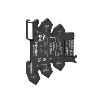 Slim interface relay pre-assembled, 6 A, 1 CO, LED, protection module, spring terminal, 230 V AC - Schneider Electric - RSL1PRPU