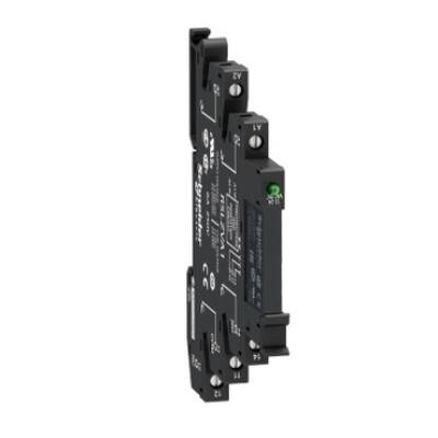 Slim interface relay pre-assembled, 6 A, 1 CO, LED, protection module, spring terminal, 110 V AC - Schneider Electric - RSL1PVFU